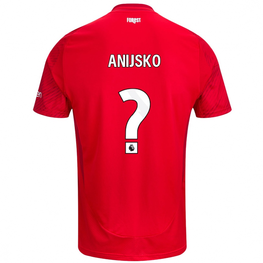 Kinder Fußball Danny Anijsko #0 Rot Weiß Heimtrikot Trikot 2024/25 T-Shirt Luxemburg