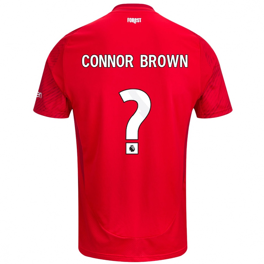 Kinder Fußball Connor Brown #0 Rot Weiß Heimtrikot Trikot 2024/25 T-Shirt Luxemburg