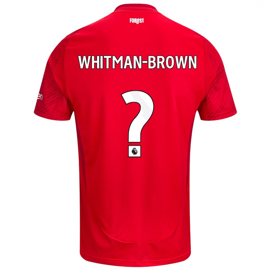 Kinder Fußball Chae Whitman-Brown #0 Rot Weiß Heimtrikot Trikot 2024/25 T-Shirt Luxemburg