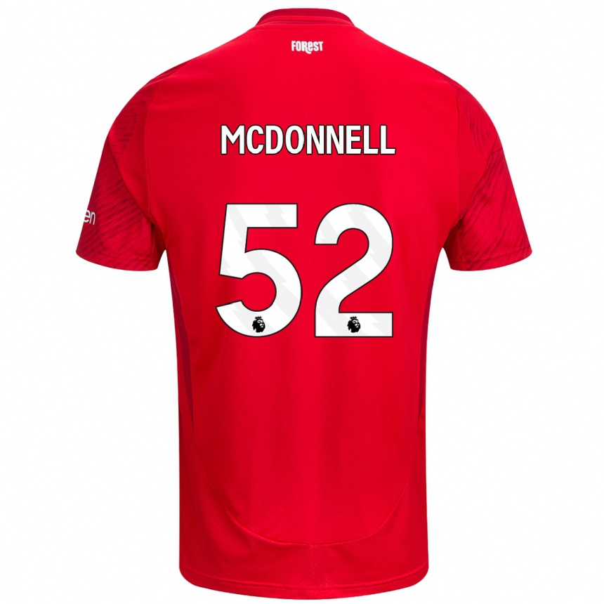 Kinder Fußball Jamie Mcdonnell #52 Rot Weiß Heimtrikot Trikot 2024/25 T-Shirt Luxemburg