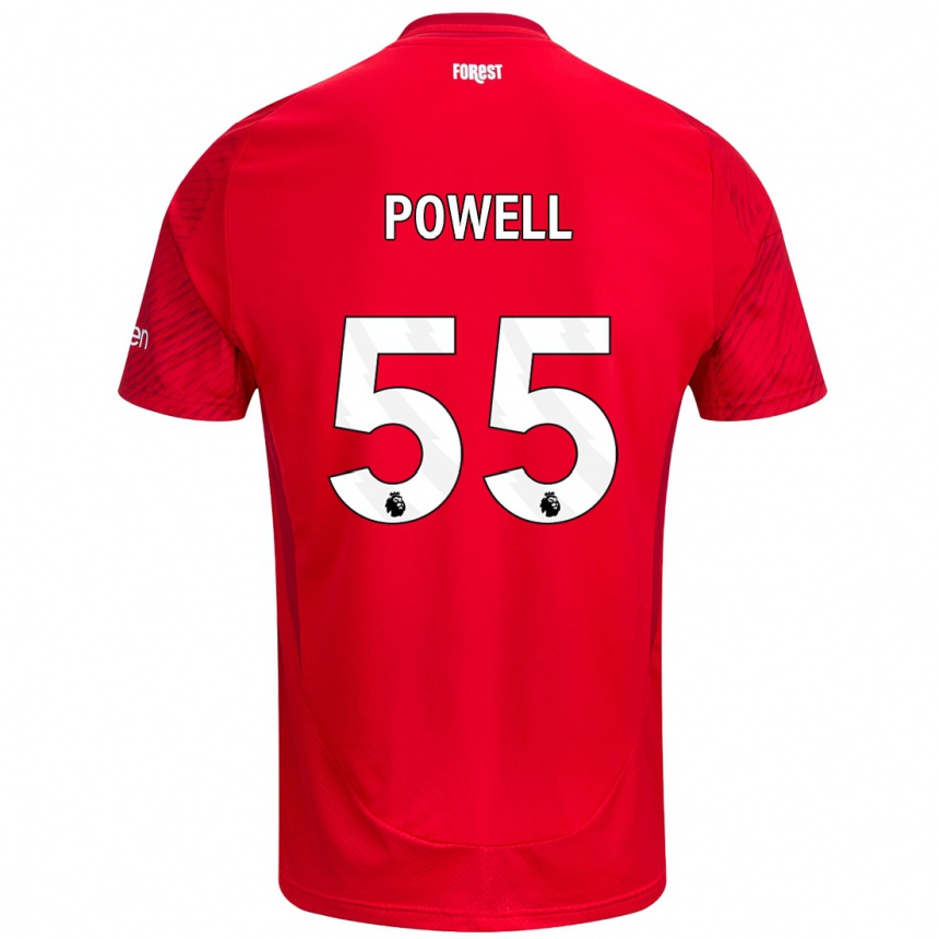 Kinder Fußball Josh Powell #55 Rot Weiß Heimtrikot Trikot 2024/25 T-Shirt Luxemburg