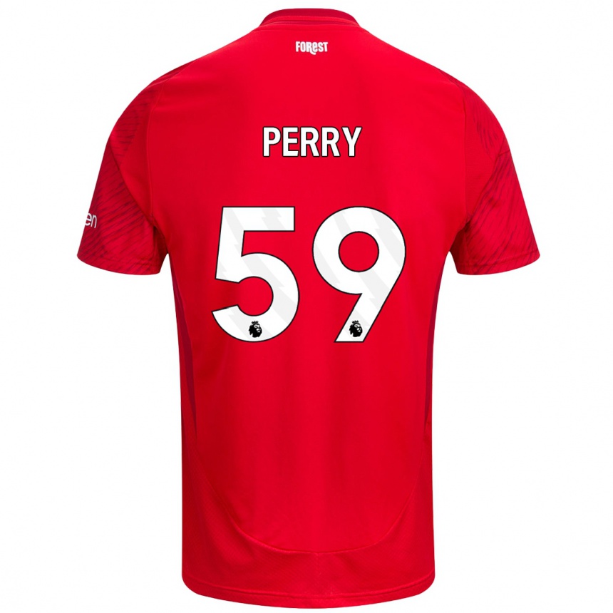 Kinder Fußball Ben Perry #59 Rot Weiß Heimtrikot Trikot 2024/25 T-Shirt Luxemburg