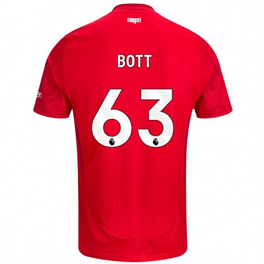 Kinder Fußball Aaron Bott #63 Rot Weiß Heimtrikot Trikot 2024/25 T-Shirt Luxemburg