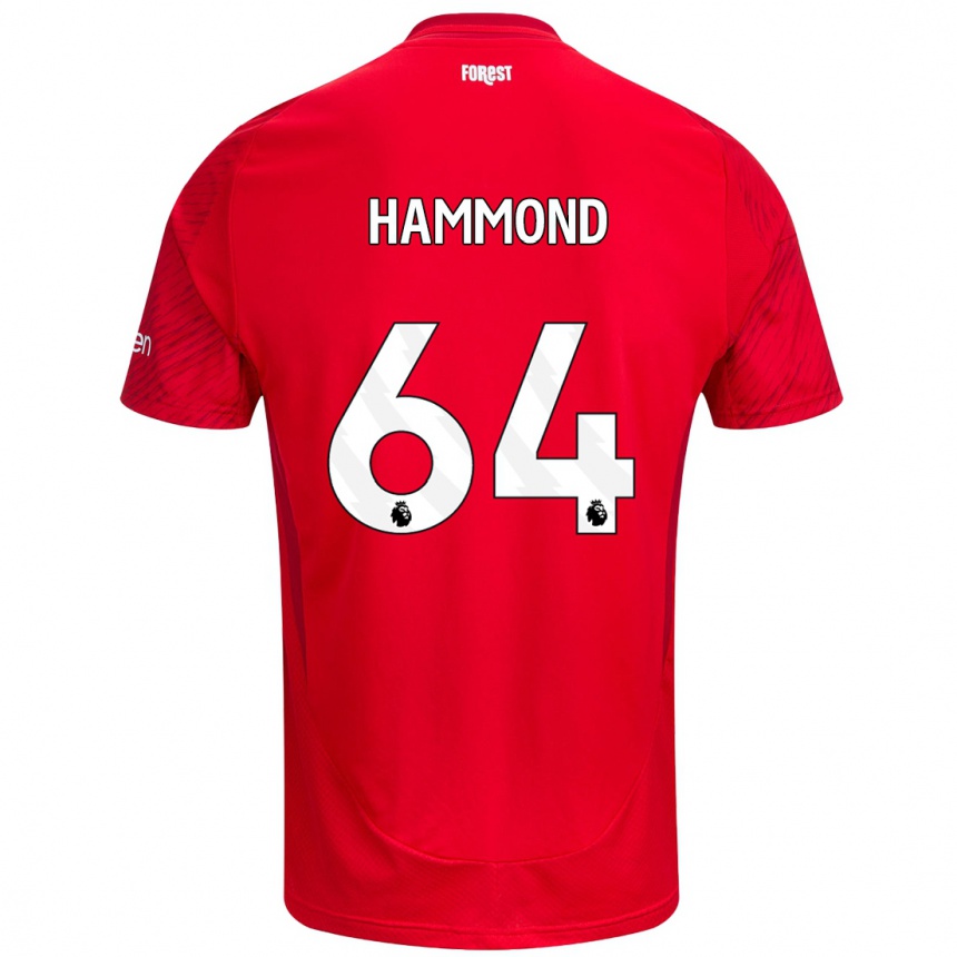 Kinder Fußball Ben Hammond #64 Rot Weiß Heimtrikot Trikot 2024/25 T-Shirt Luxemburg