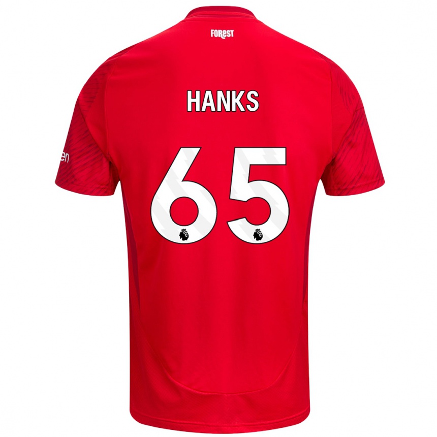 Kinder Fußball Justin Hanks #65 Rot Weiß Heimtrikot Trikot 2024/25 T-Shirt Luxemburg