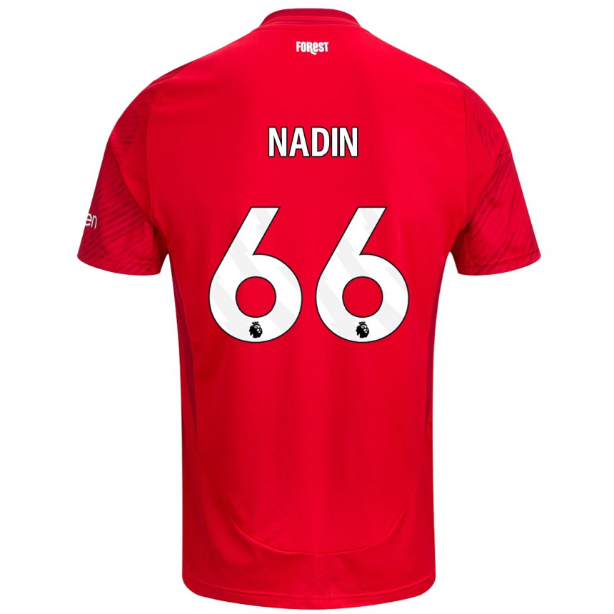 Kinder Fußball Jack Nadin #66 Rot Weiß Heimtrikot Trikot 2024/25 T-Shirt Luxemburg