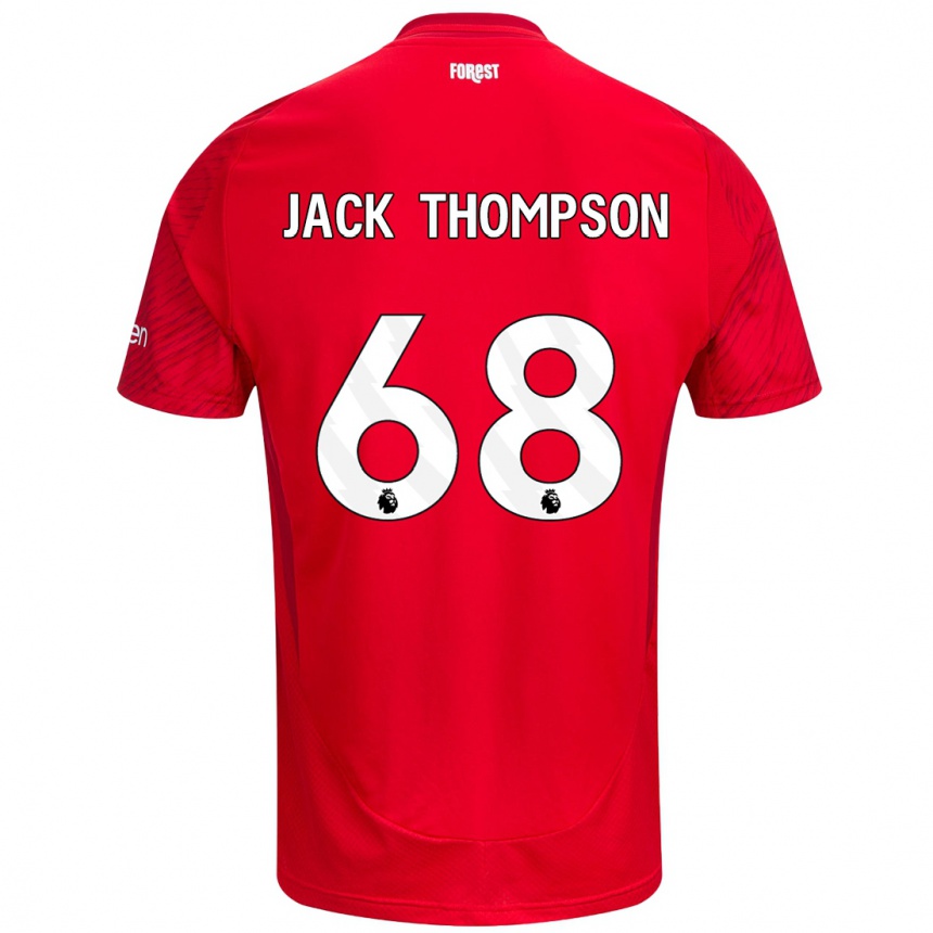 Kinder Fußball Jack Thompson #68 Rot Weiß Heimtrikot Trikot 2024/25 T-Shirt Luxemburg