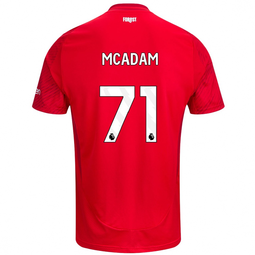 Kinder Fußball Kyle Mcadam #71 Rot Weiß Heimtrikot Trikot 2024/25 T-Shirt Luxemburg