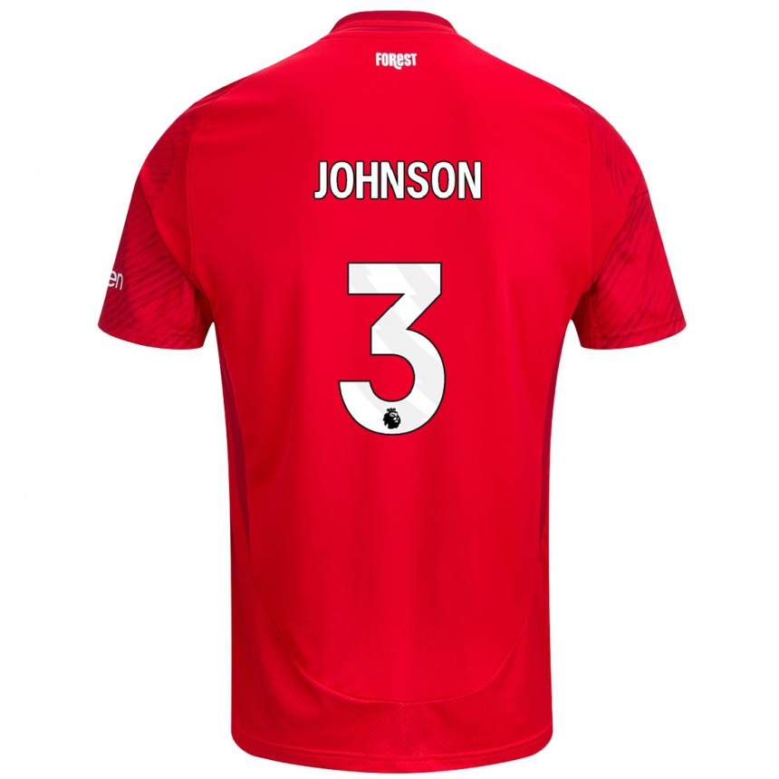 Kinder Fußball Nat Johnson #3 Rot Weiß Heimtrikot Trikot 2024/25 T-Shirt Luxemburg