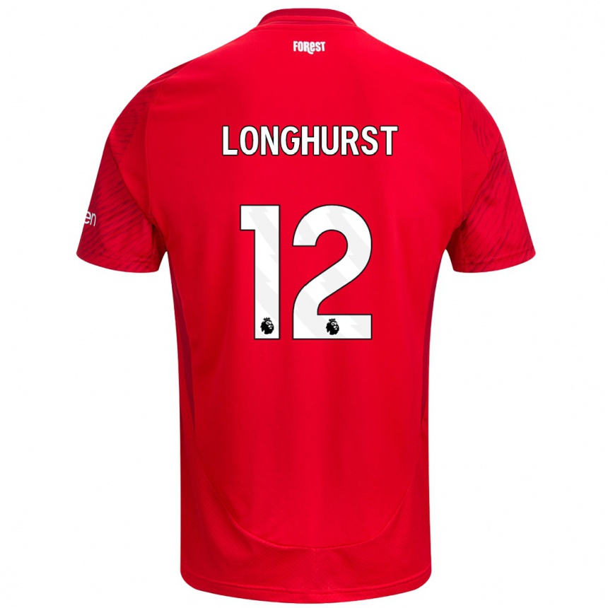 Kinder Fußball Kate Longhurst #12 Rot Weiß Heimtrikot Trikot 2024/25 T-Shirt Luxemburg