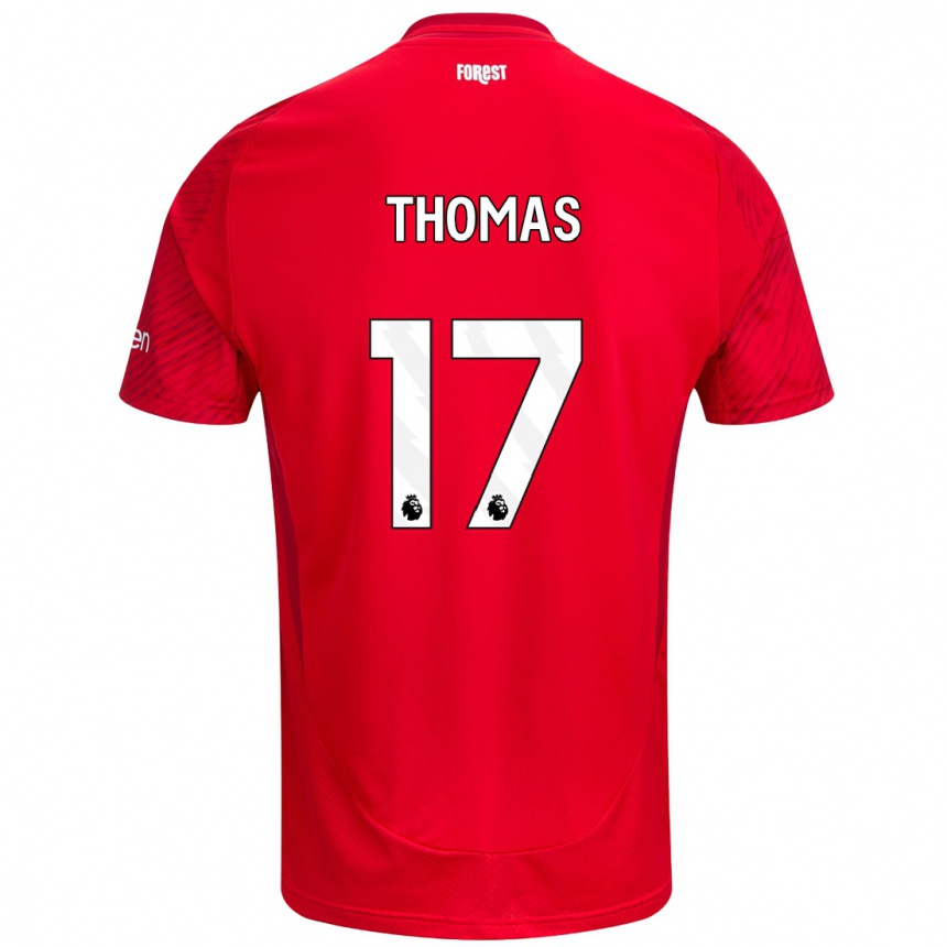 Kinder Fußball Freya Thomas #17 Rot Weiß Heimtrikot Trikot 2024/25 T-Shirt Luxemburg