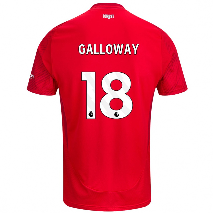 Kinder Fußball Bridget Galloway #18 Rot Weiß Heimtrikot Trikot 2024/25 T-Shirt Luxemburg