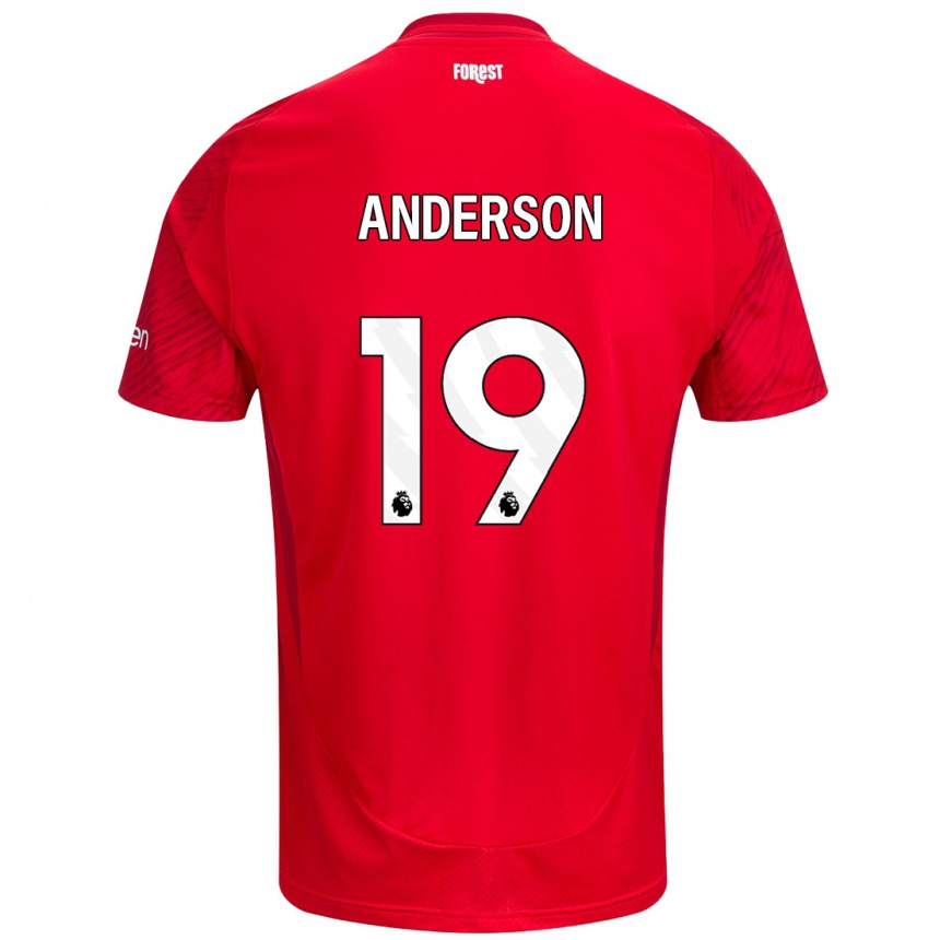 Kinder Fußball Becky Anderson #19 Rot Weiß Heimtrikot Trikot 2024/25 T-Shirt Luxemburg