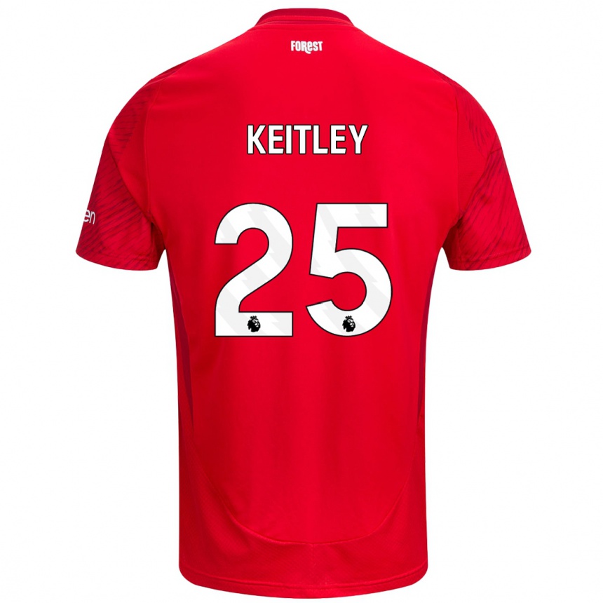 Kinder Fußball Alice Keitley #25 Rot Weiß Heimtrikot Trikot 2024/25 T-Shirt Luxemburg