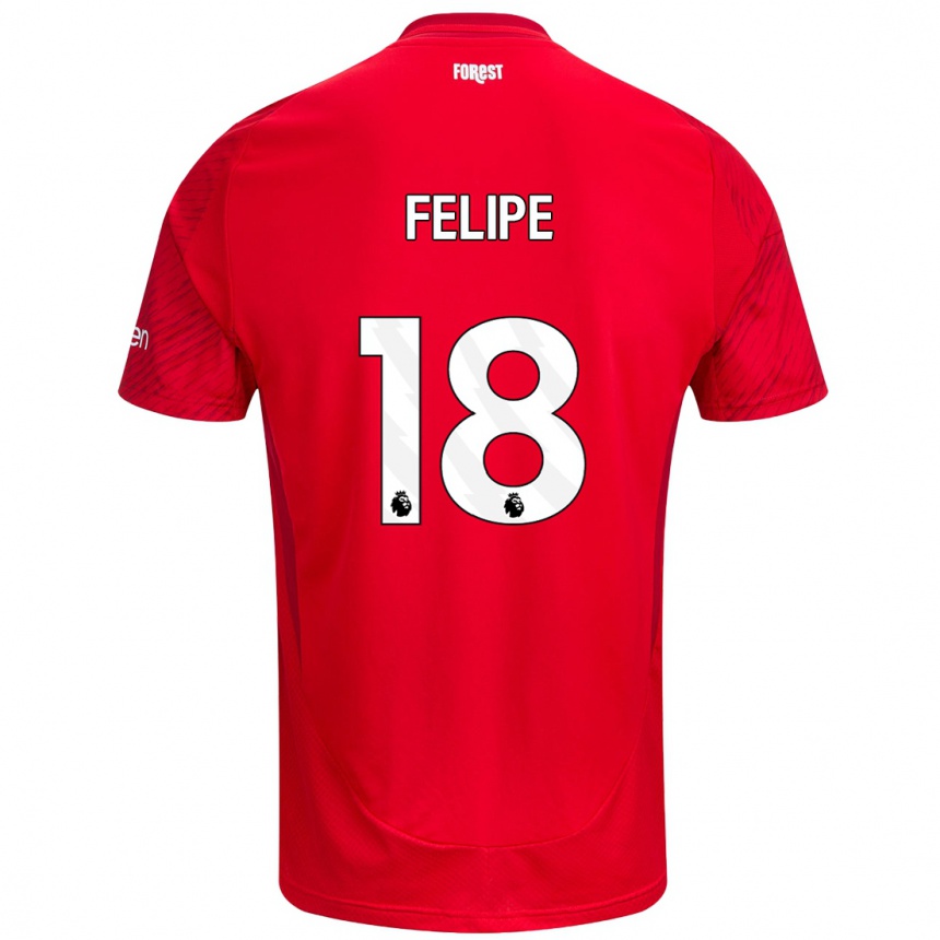 Kinder Fußball Felipe #18 Rot Weiß Heimtrikot Trikot 2024/25 T-Shirt Luxemburg