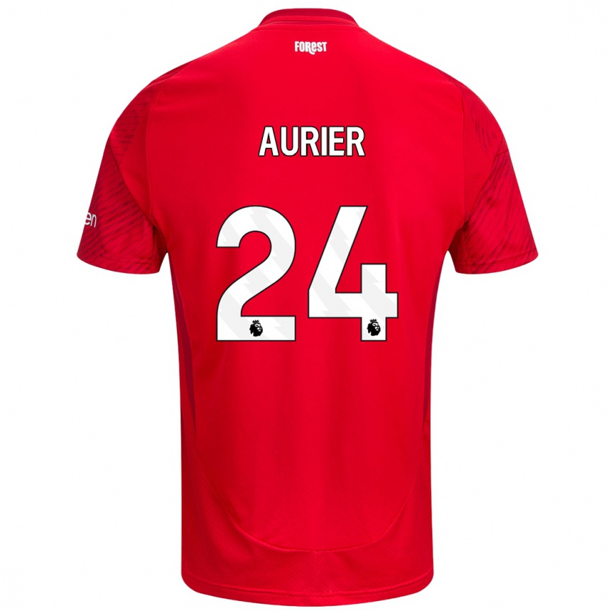 Kinder Fußball Serge Aurier #24 Rot Weiß Heimtrikot Trikot 2024/25 T-Shirt Luxemburg