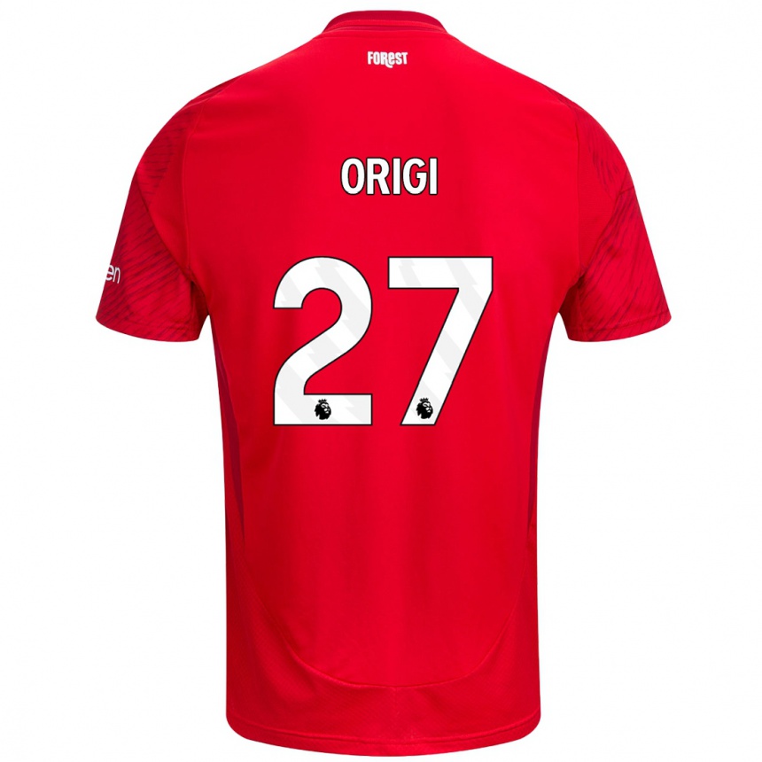 Kinder Fußball Divock Origi #27 Rot Weiß Heimtrikot Trikot 2024/25 T-Shirt Luxemburg