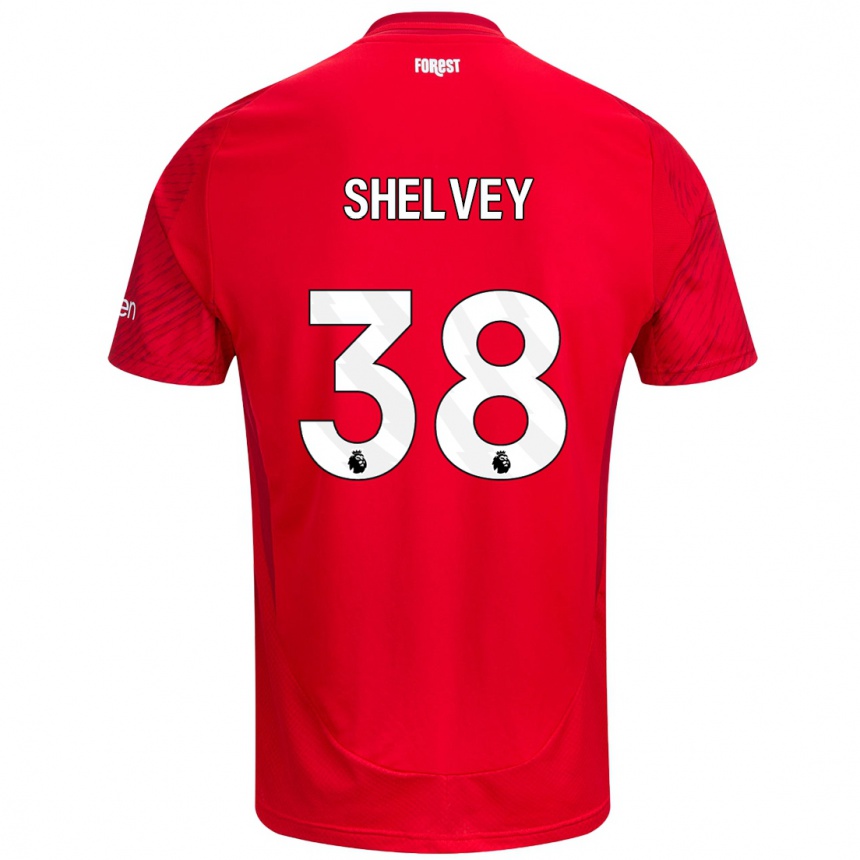 Kinder Fußball George Shelvey #38 Rot Weiß Heimtrikot Trikot 2024/25 T-Shirt Luxemburg