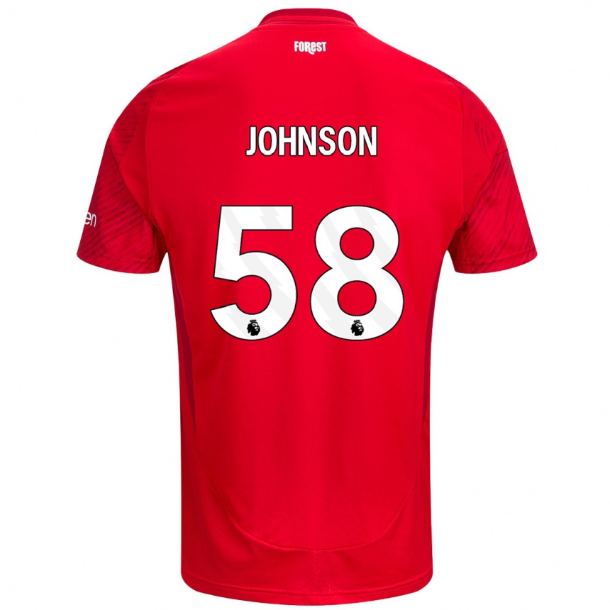 Kinder Fußball Pharrell Johnson #58 Rot Weiß Heimtrikot Trikot 2024/25 T-Shirt Luxemburg