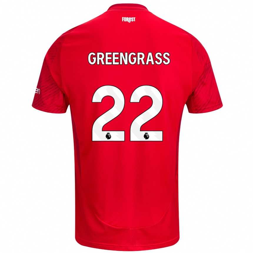 Kinder Fußball Charlotte Greengrass #22 Rot Weiß Heimtrikot Trikot 2024/25 T-Shirt Luxemburg