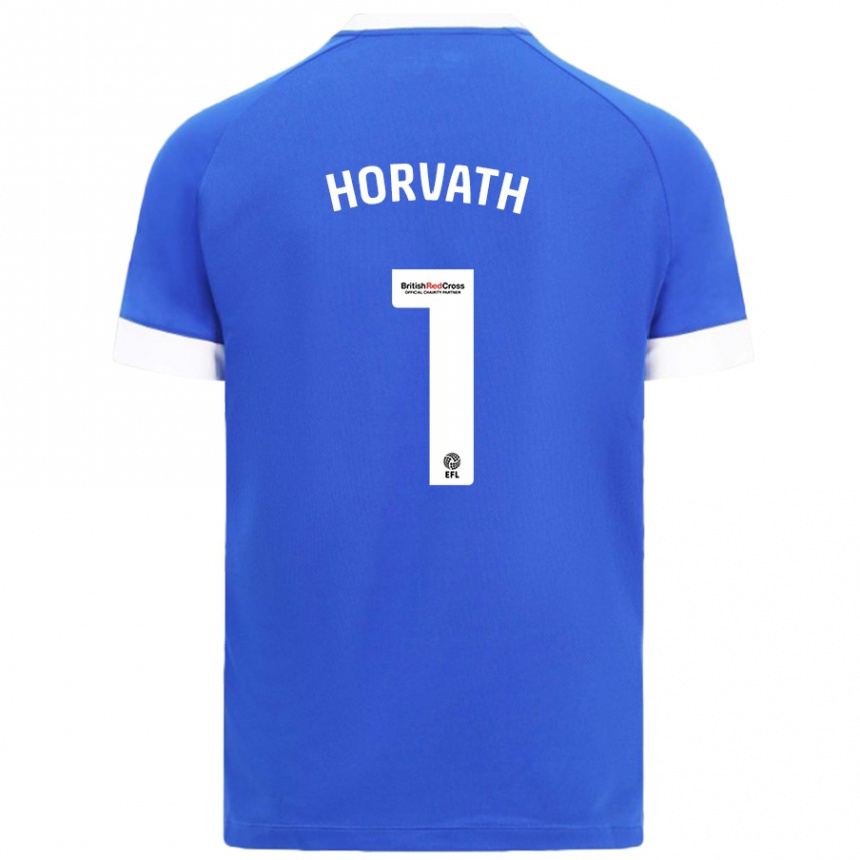 Kinder Fußball Ethan Horvath #1 Himmelblau Heimtrikot Trikot 2024/25 T-Shirt Luxemburg