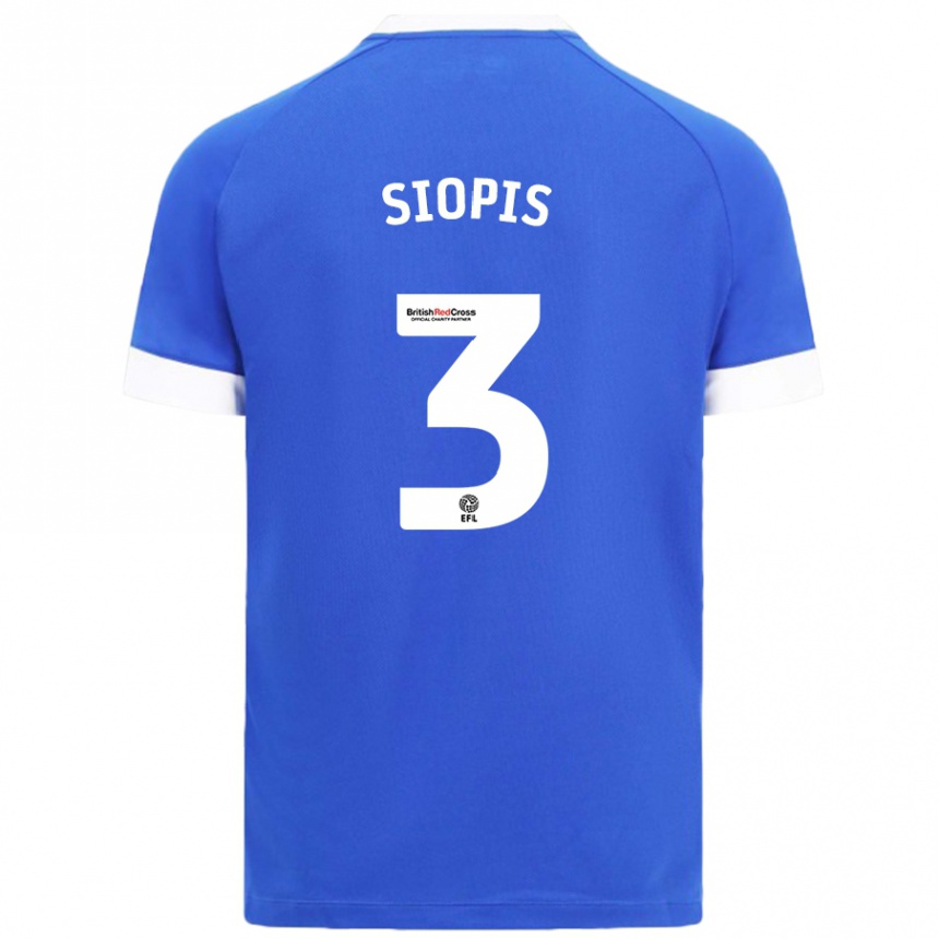 Kinder Fußball Manolis Siopis #3 Himmelblau Heimtrikot Trikot 2024/25 T-Shirt Luxemburg