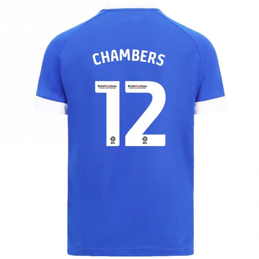 Kinder Fußball Calum Chambers #12 Himmelblau Heimtrikot Trikot 2024/25 T-Shirt Luxemburg