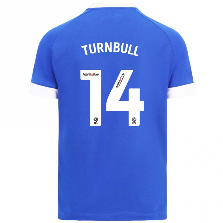 Kinder Fußball David Turnbull #14 Himmelblau Heimtrikot Trikot 2024/25 T-Shirt Luxemburg