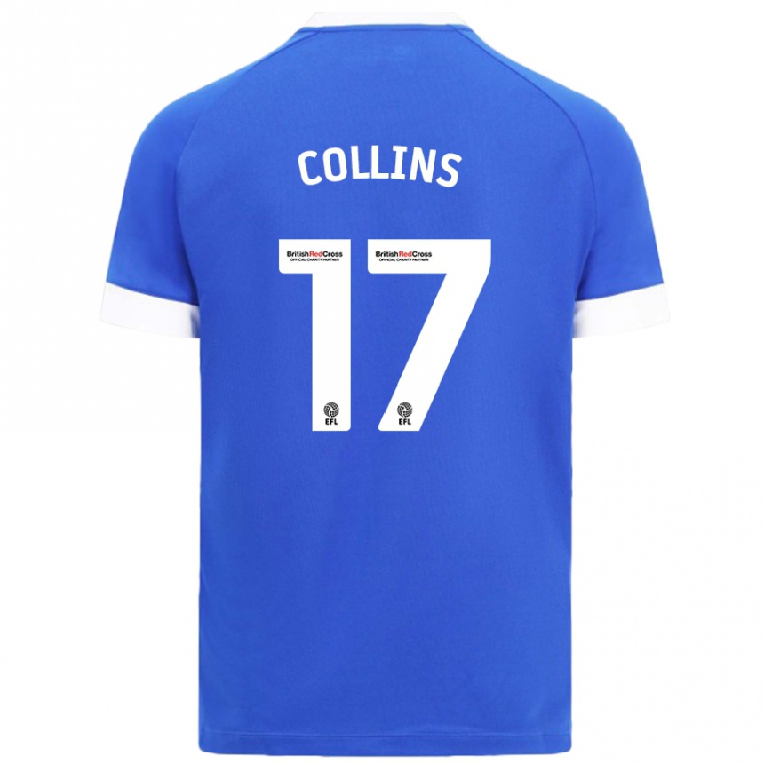 Kinder Fußball Jamilu Collins #17 Himmelblau Heimtrikot Trikot 2024/25 T-Shirt Luxemburg