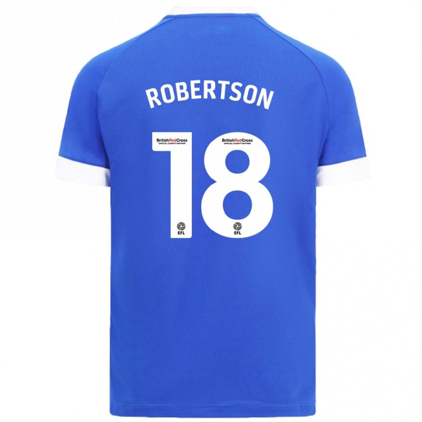 Kinder Fußball Alex Robertson #18 Himmelblau Heimtrikot Trikot 2024/25 T-Shirt Luxemburg