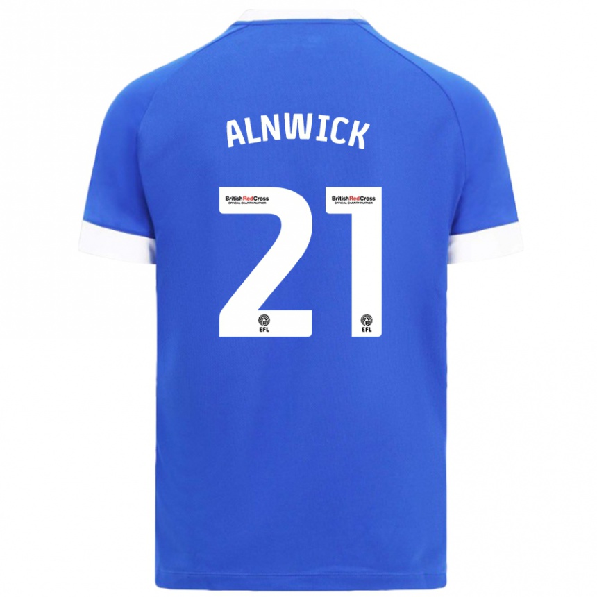 Kinder Fußball Jak Alnwick #21 Himmelblau Heimtrikot Trikot 2024/25 T-Shirt Luxemburg