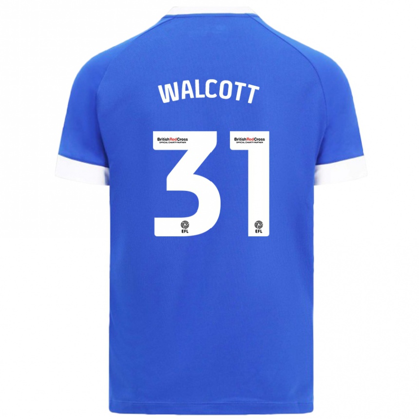 Kinder Fußball Malachi Fagan Walcott #31 Himmelblau Heimtrikot Trikot 2024/25 T-Shirt Luxemburg