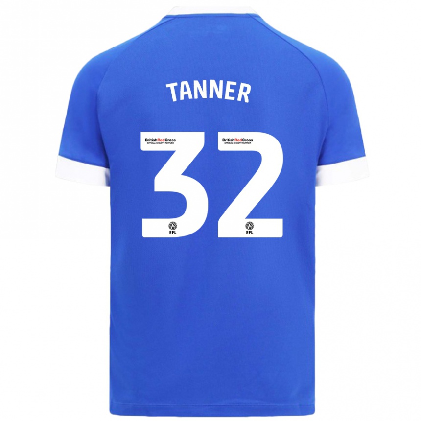 Kinder Fußball Ollie Tanner #32 Himmelblau Heimtrikot Trikot 2024/25 T-Shirt Luxemburg