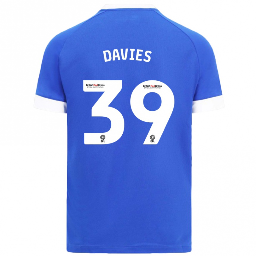 Kinder Fußball Isaak Davies #39 Himmelblau Heimtrikot Trikot 2024/25 T-Shirt Luxemburg