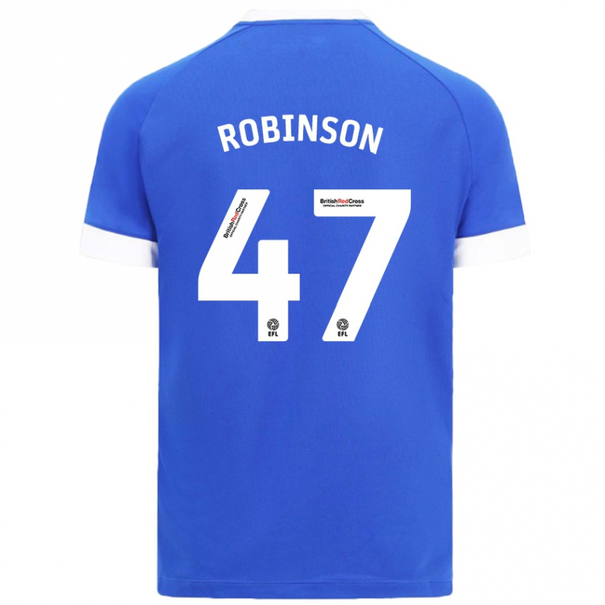 Kinder Fußball Callum Robinson #47 Himmelblau Heimtrikot Trikot 2024/25 T-Shirt Luxemburg