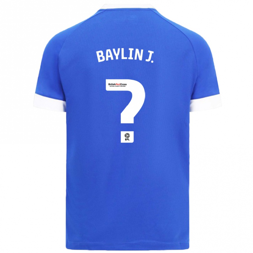 Kinder Fußball Baylin Johnson #0 Himmelblau Heimtrikot Trikot 2024/25 T-Shirt Luxemburg