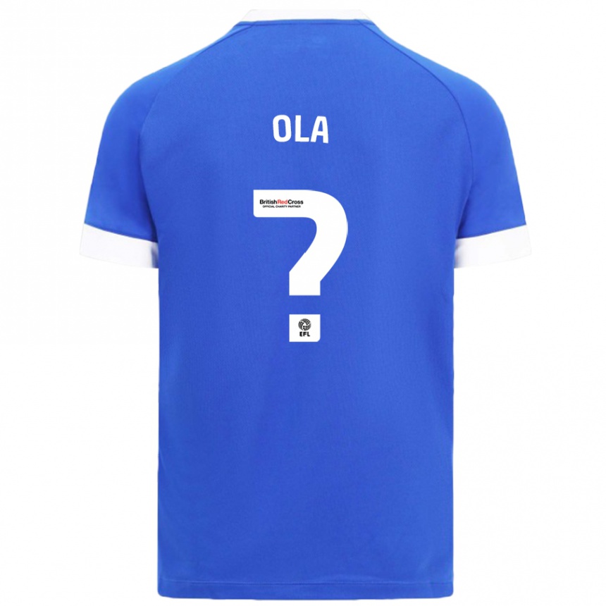 Kinder Fußball Daniel Ola #0 Himmelblau Heimtrikot Trikot 2024/25 T-Shirt Luxemburg