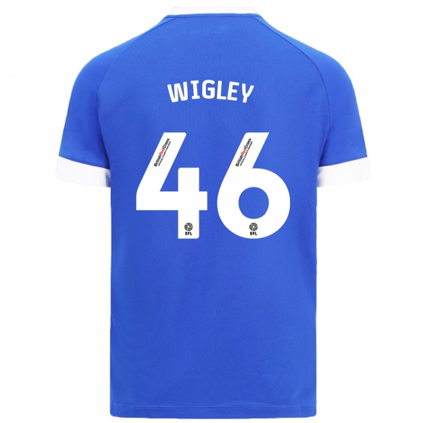 Kinder Fußball Morgan Wigley #46 Himmelblau Heimtrikot Trikot 2024/25 T-Shirt Luxemburg