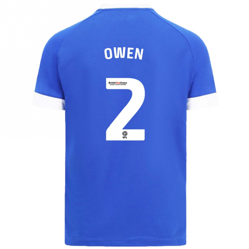 Kinder Fußball Lisa Owen #2 Himmelblau Heimtrikot Trikot 2024/25 T-Shirt Luxemburg