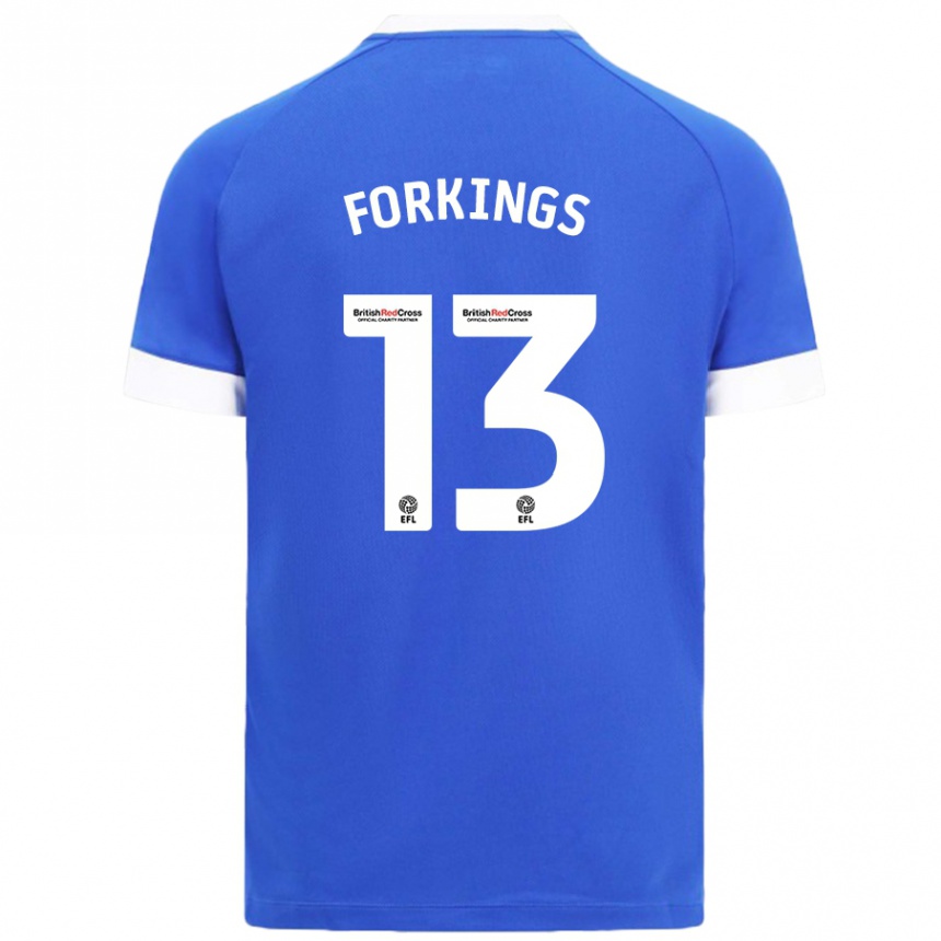 Kinder Fußball Amelia Forkings #13 Himmelblau Heimtrikot Trikot 2024/25 T-Shirt Luxemburg