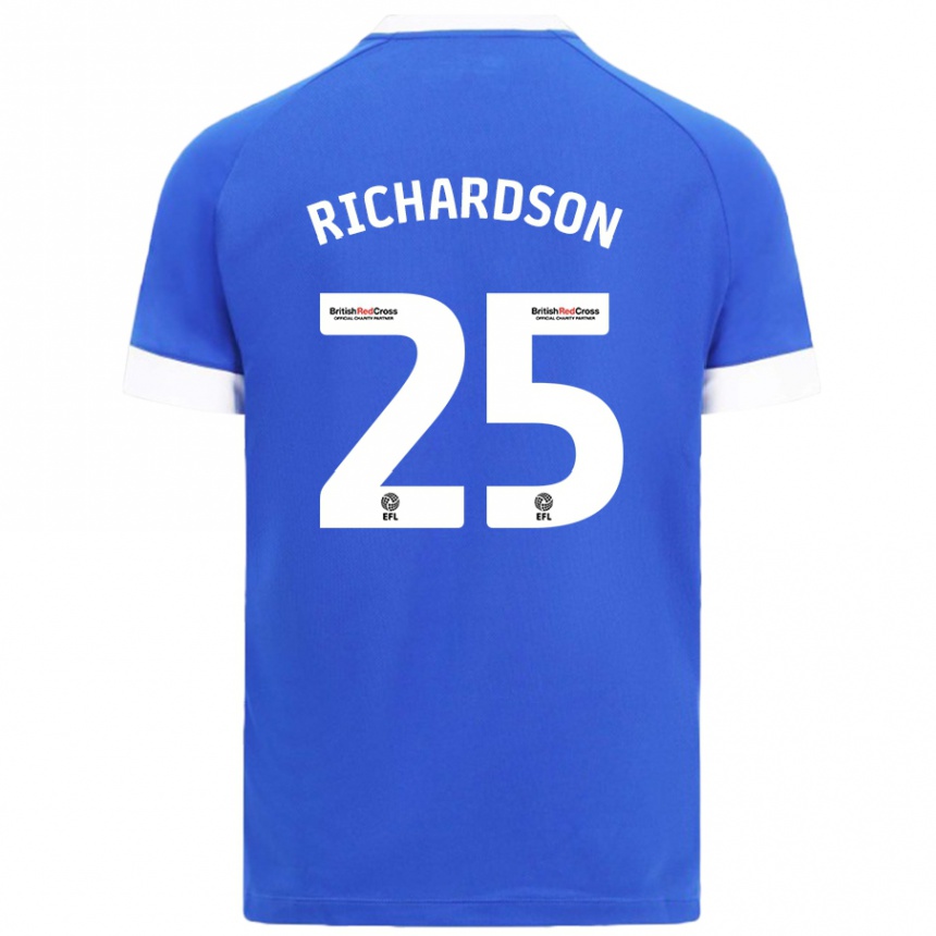 Kinder Fußball Tija Richardson #25 Himmelblau Heimtrikot Trikot 2024/25 T-Shirt Luxemburg