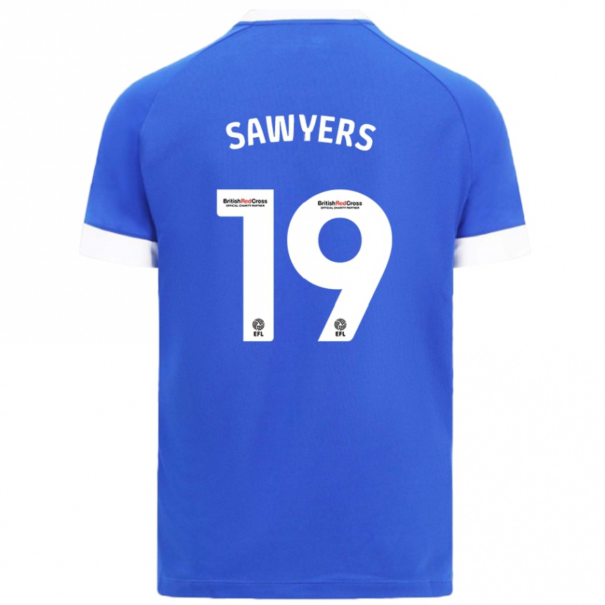 Kinder Fußball Romaine Sawyers #19 Himmelblau Heimtrikot Trikot 2024/25 T-Shirt Luxemburg