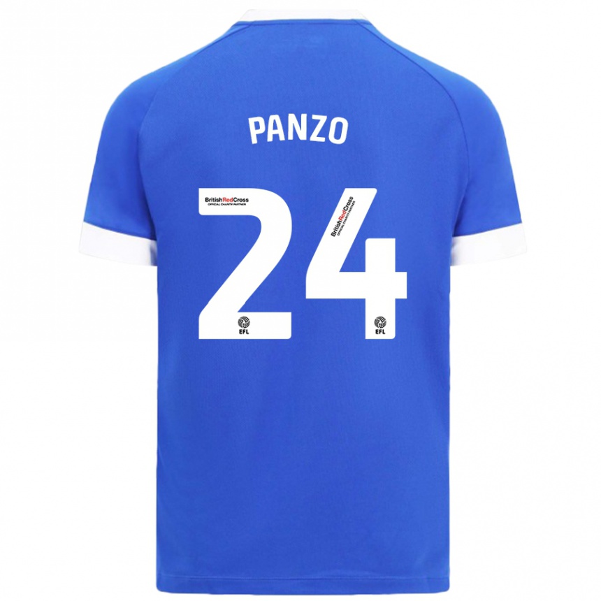 Kinder Fußball Jonathan Panzo #24 Himmelblau Heimtrikot Trikot 2024/25 T-Shirt Luxemburg