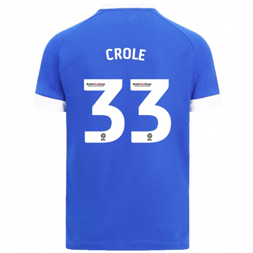 Kinder Fußball James Crole #33 Himmelblau Heimtrikot Trikot 2024/25 T-Shirt Luxemburg