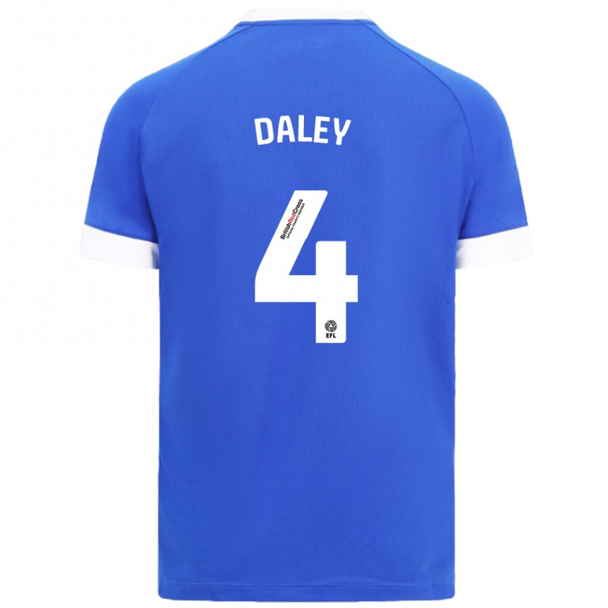 Kinder Fußball Hannah Daley #4 Himmelblau Heimtrikot Trikot 2024/25 T-Shirt Luxemburg