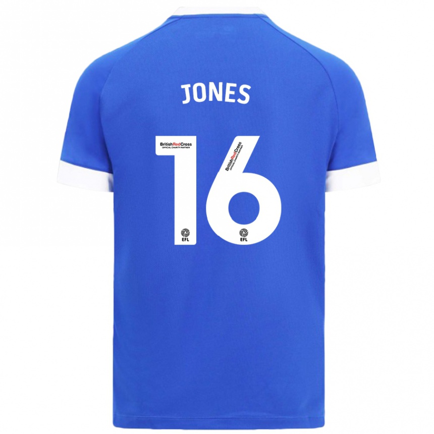 Kinder Fußball Ellie Jones #16 Himmelblau Heimtrikot Trikot 2024/25 T-Shirt Luxemburg