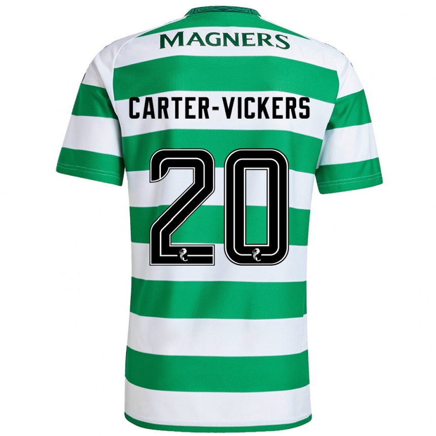 Kinder Fußball Cameron Carter-Vickers #20 Grün Weiß Heimtrikot Trikot 2024/25 T-Shirt Luxemburg