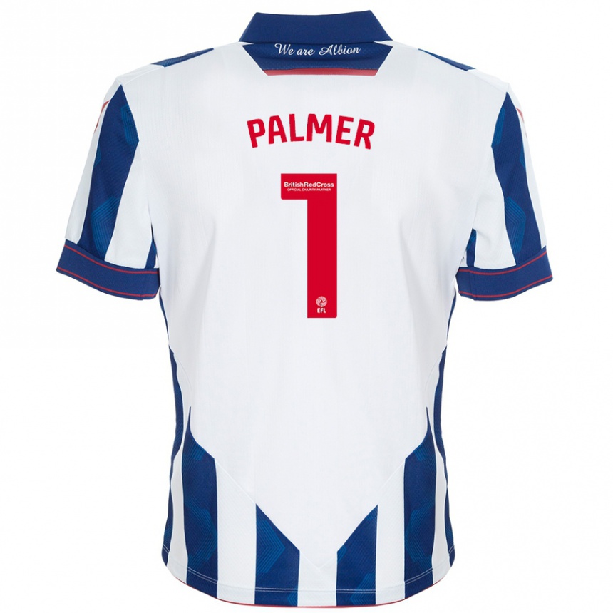 Kinder Fußball Alex Palmer #1 Weiß Dunkelblau Heimtrikot Trikot 2024/25 T-Shirt Luxemburg