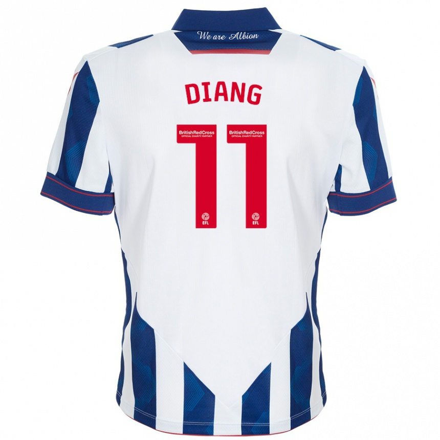 Kinder Fußball Grady Diangana #11 Weiß Dunkelblau Heimtrikot Trikot 2024/25 T-Shirt Luxemburg