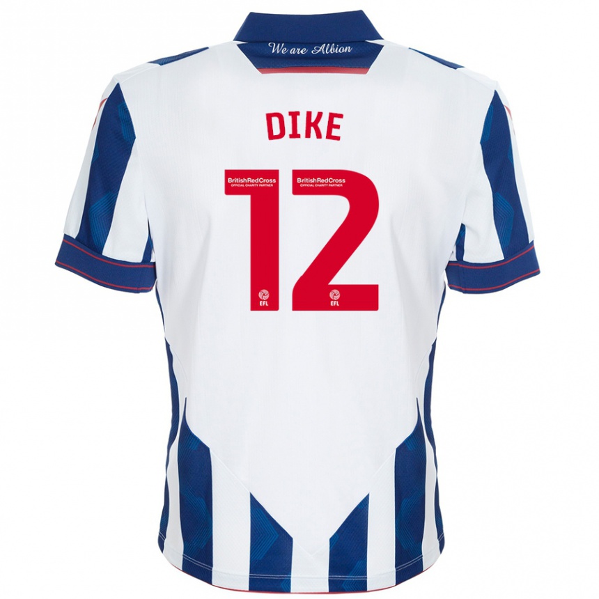 Kinder Fußball Daryl Dike #12 Weiß Dunkelblau Heimtrikot Trikot 2024/25 T-Shirt Luxemburg